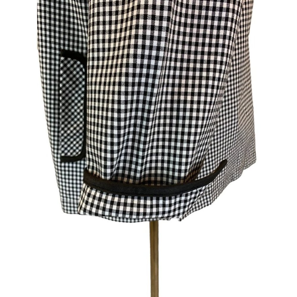 14 RQT Women's Black White Gingham Lightweight Jacket Button Up - Picture 7 of 8